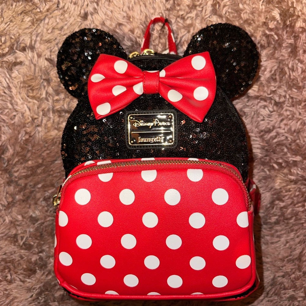 Loungefly DisneyParks Minnie Mouse Sequin Polka Dot Mini Backpack